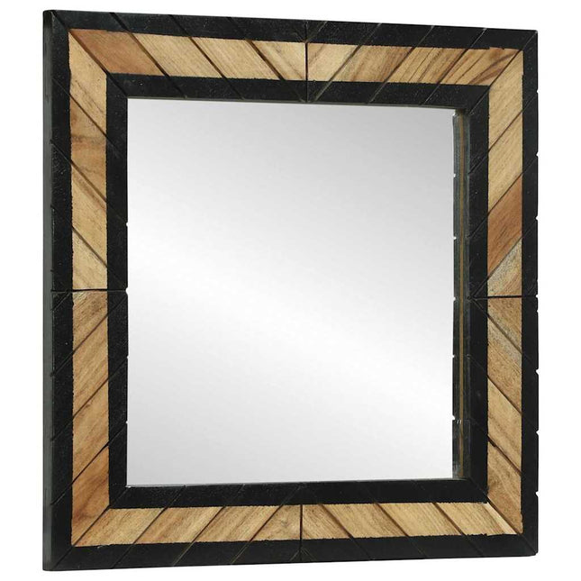 Miroir Noir et Marron 50 x 2 x 50 cm Bois massif d'acacia