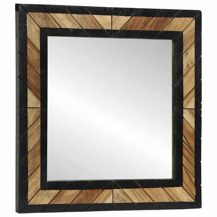 Miroir Noir et Marron 50 x 2 x 50 cm Bois massif d'acacia