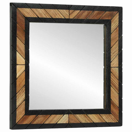 Miroir Noir et Marron 50 x 2 x 50 cm Bois massif d'acacia