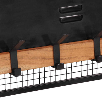 Porte-manteaux mural 90x11x30 cm bois massif de manguier