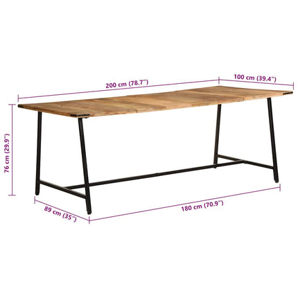Table à manger 200x100x75 cm bois de manguier massif