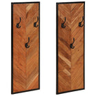 Porte-manteaux 2 pcs 35x1x90 cm bois massif acacia