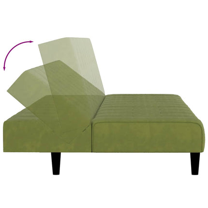 Canapé-lit à 2 places vert clair velours