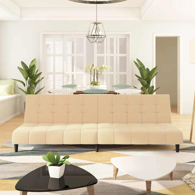 Canapé-lit à 2 places crème velours