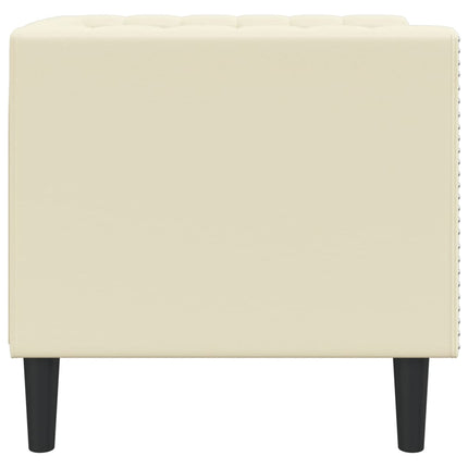 Fauteuil Chesterfield crème similicuir