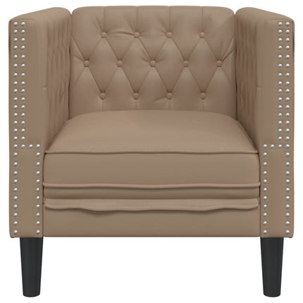 Fauteuil Chesterfield cappuccino similicuir