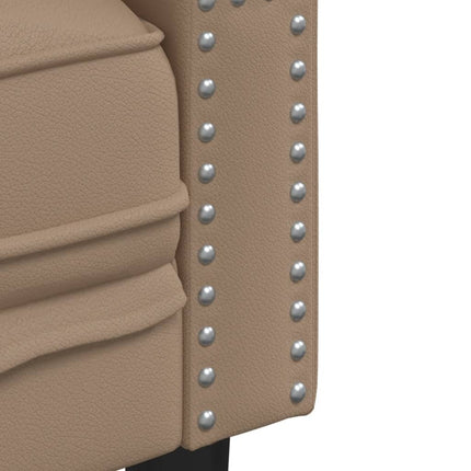 Canapé à 2 places Chesterfield cappuccino similicuir