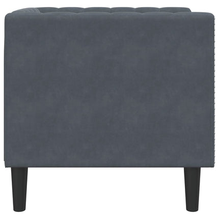 Fauteuil Chesterfield gris foncé velours