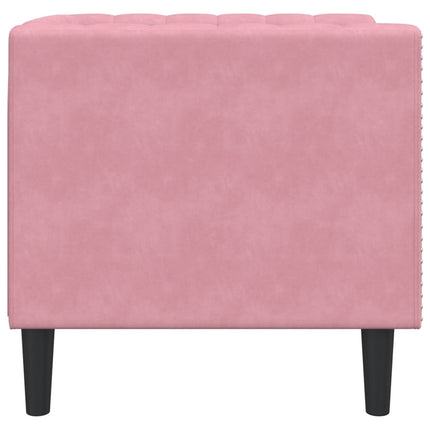 Fauteuil Chesterfield rose velours