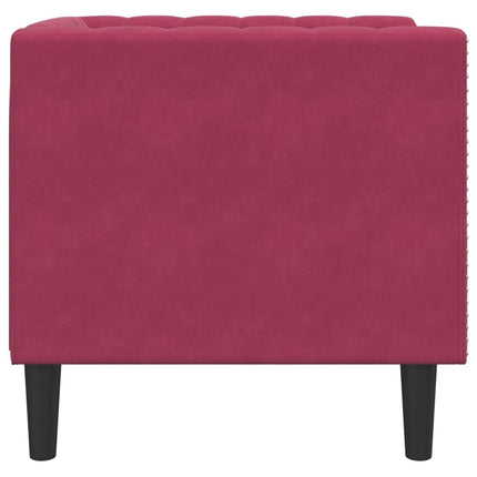 Fauteuil Chesterfield rouge bordeaux velours
