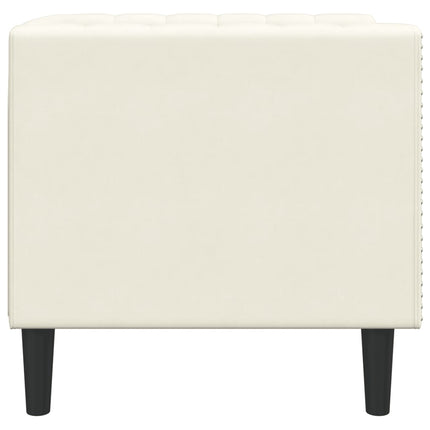 Fauteuil Chesterfield crème velours