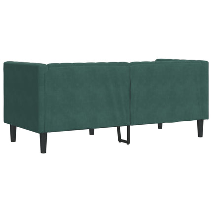 Canapé Chesterfield avec traversins 2 places vert foncé velours