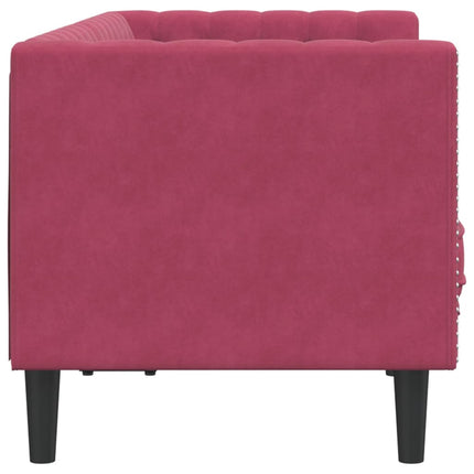 Canapé Chesterfield avec traversins 2 places velours
