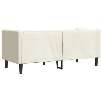 Canapé Chesterfield avec traversins 2 places crème velours