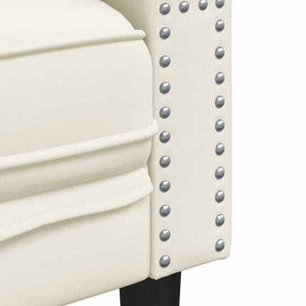 Canapé Chesterfield avec traversins 2 places crème velours