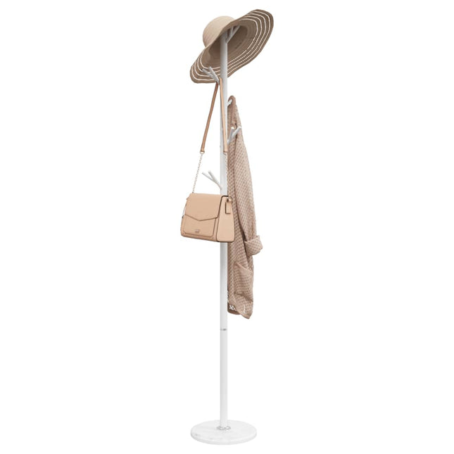 Porte-manteau blanc 175 cm fer enduit de poudre