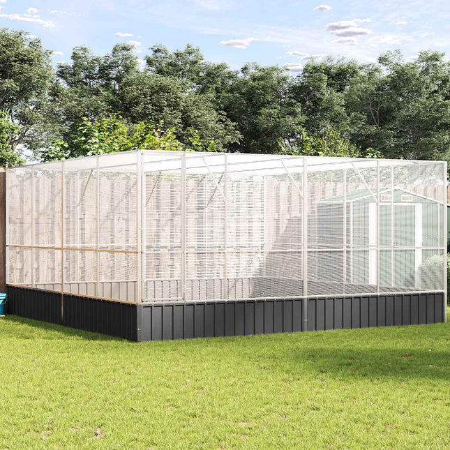 Volière argenté 418x414x212 cm acier