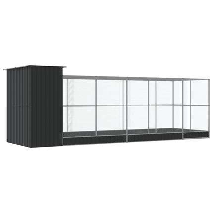 Volière avec extension argenté 623x203x216 cm acier