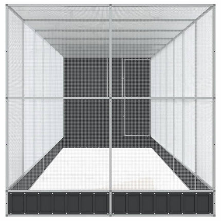 Volière avec extension argenté 830x203x216 cm acier