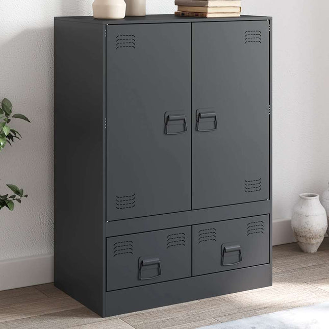 Buffet haut anthracite 67x39x95 cm acier