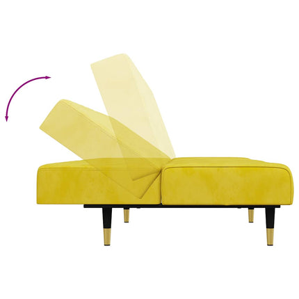 Ensemble de canapés 2 pcs jaune velours