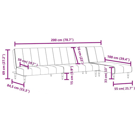 Ensemble de canapés 2 pcs jaune velours