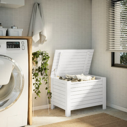 Boîte de rangement avec couvercle RANA blanc bois massif de pin