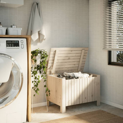 Boîte de rangement avec couvercle RANA bois massif de pin