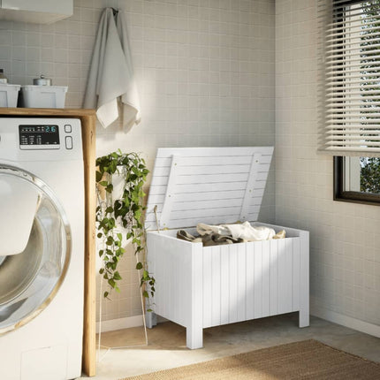 Boîte de rangement avec couvercle RANA blanc bois massif de pin