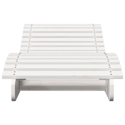 Chaise longue blanc 205x60x31,5 cm bois massif de pin