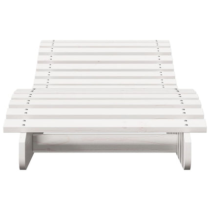 Chaises longues lot de 2 blanc 205x60x31,5cm bois massif de pin