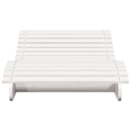 Chaise longue blanc 205x80x31,5 cm bois massif de pin
