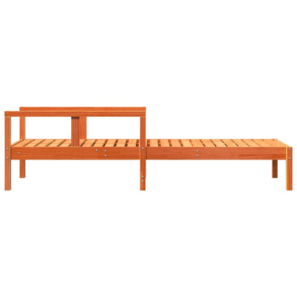 Chaise longue cire marron 199,5x62x55 cm bois massif de pin