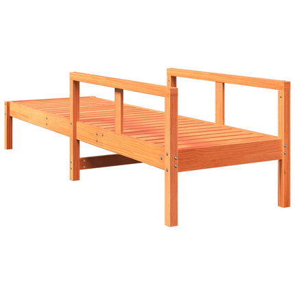 Chaise longue cire marron 199,5x62x55 cm bois massif de pin