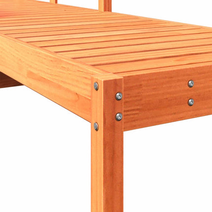 Chaise longue cire marron 199,5x62x55 cm bois massif de pin