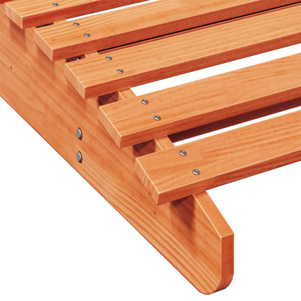 Chaises longues lot de 2 cire marron bois massif de pin