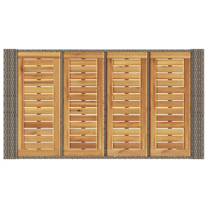 Table de bar de jardin et dessus en bois acacia résine tressée