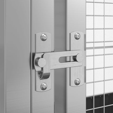 Volière avec extension Argent 209 x 203 x 216 cm Acier