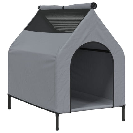 Niche pour chien gris clair tissu oxford et acier