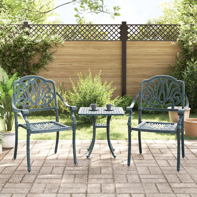 Chaises De Jardin Lot De 2 Aluminium Coulé Vert