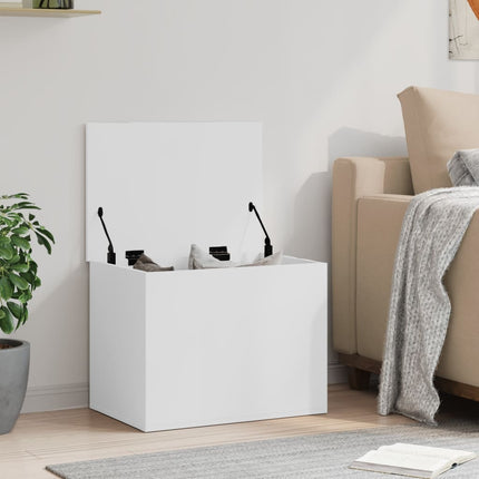 Boîte de rangement blanc 60x42x46 cm bois d'ingénierie
