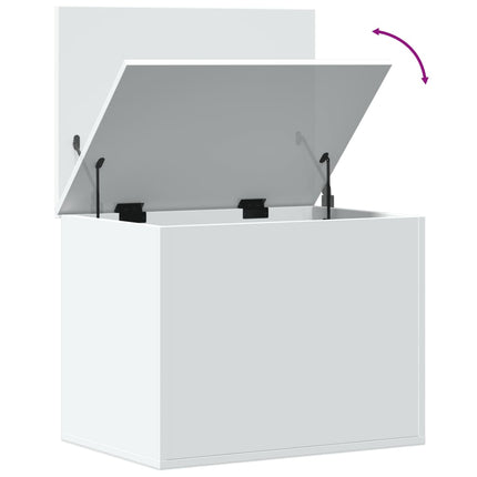 Boîte de rangement blanc 60x42x46 cm bois d'ingénierie