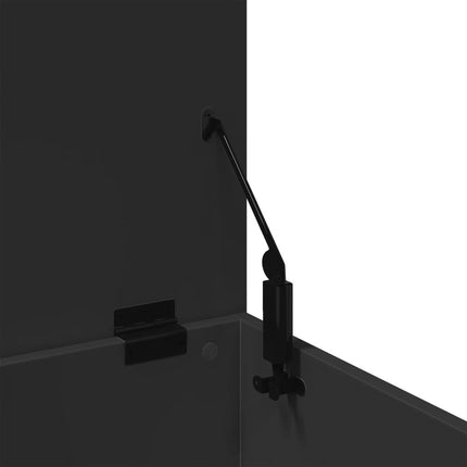 Boîte de rangement noir 60x42x46 cm bois d'ingénierie