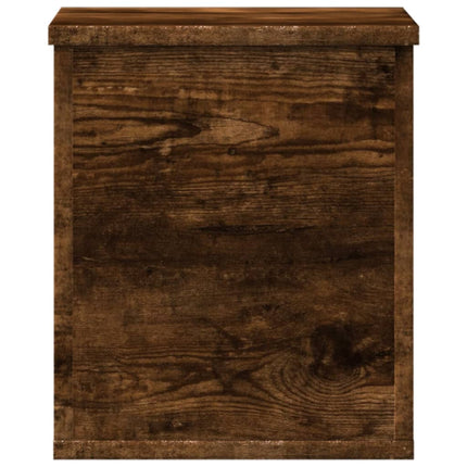 Boîte de rangement chêne fumé 30x35x35 cm bois d'ingénierie