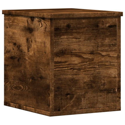 Boîte de rangement chêne fumé 30x35x35 cm bois d'ingénierie