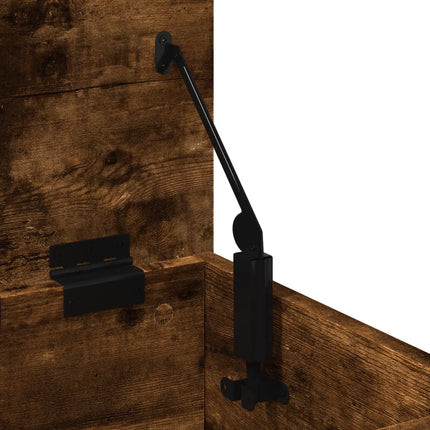 Boîte de rangement chêne fumé 30x35x35 cm bois d'ingénierie