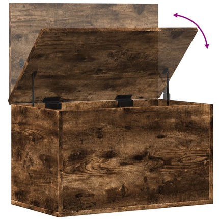 Boîte de rangement chêne fumé 60x35x35 cm bois d'ingénierie