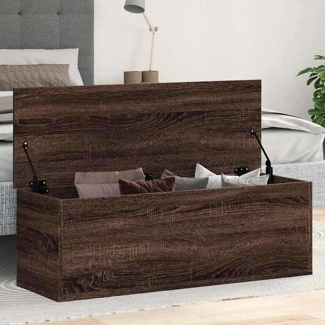 Boîte De Rangement Bois D'ingénierie Chêne marron 1 102 x 35 x 35 cm