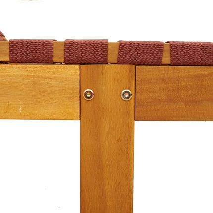 Chaises longues lot de 2 rouge bois d'acacia solide et tissu