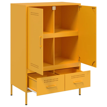 Buffet haut jaune moutarde 68x39x101,5 cm acier